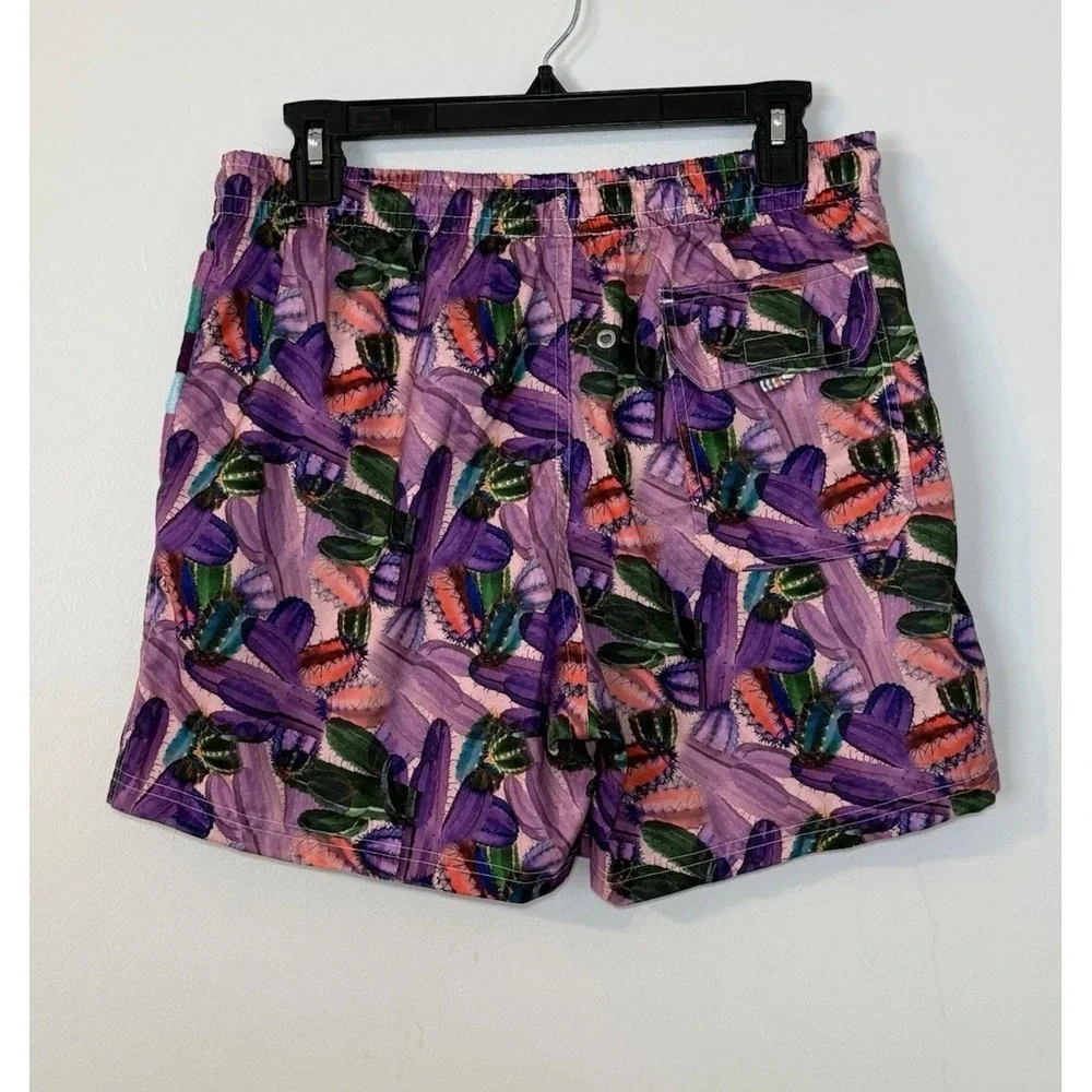 Men's 98 Coast‎ Avenue By Mildred Rubin Swim Trunks Purple Cactus XL